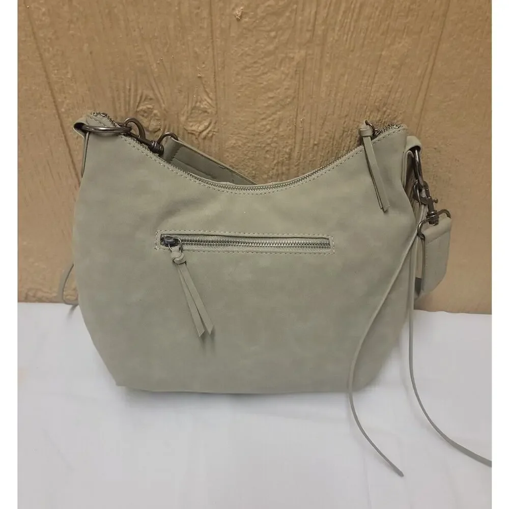 Zip Closure Pleated Hobo Handbag Universal Thread Green Shoulder Strap